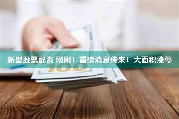 新型股票配资 刚刚！重磅消息传来！大面积涨停