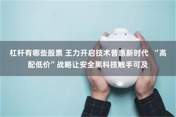 杠杆有哪些股票 王力开启技术普惠新时代  “高配低价”战略让安全黑科技触手可及