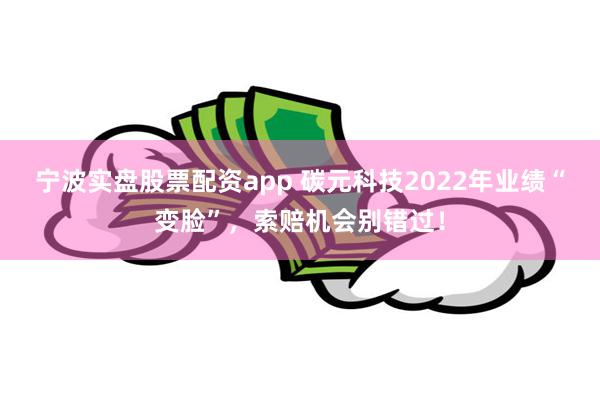 宁波实盘股票配资app 碳元科技2022年业绩“变脸”，索赔机会别错过！